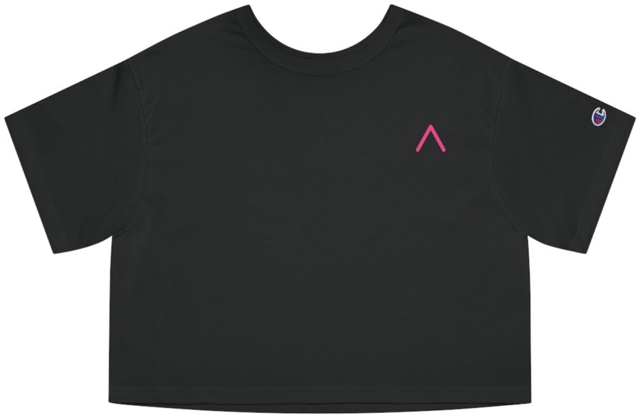 science defender crop tee, front, chevron on the chest